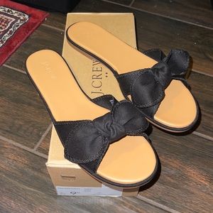 NWT J. Crew Black Knot Slide Sandals